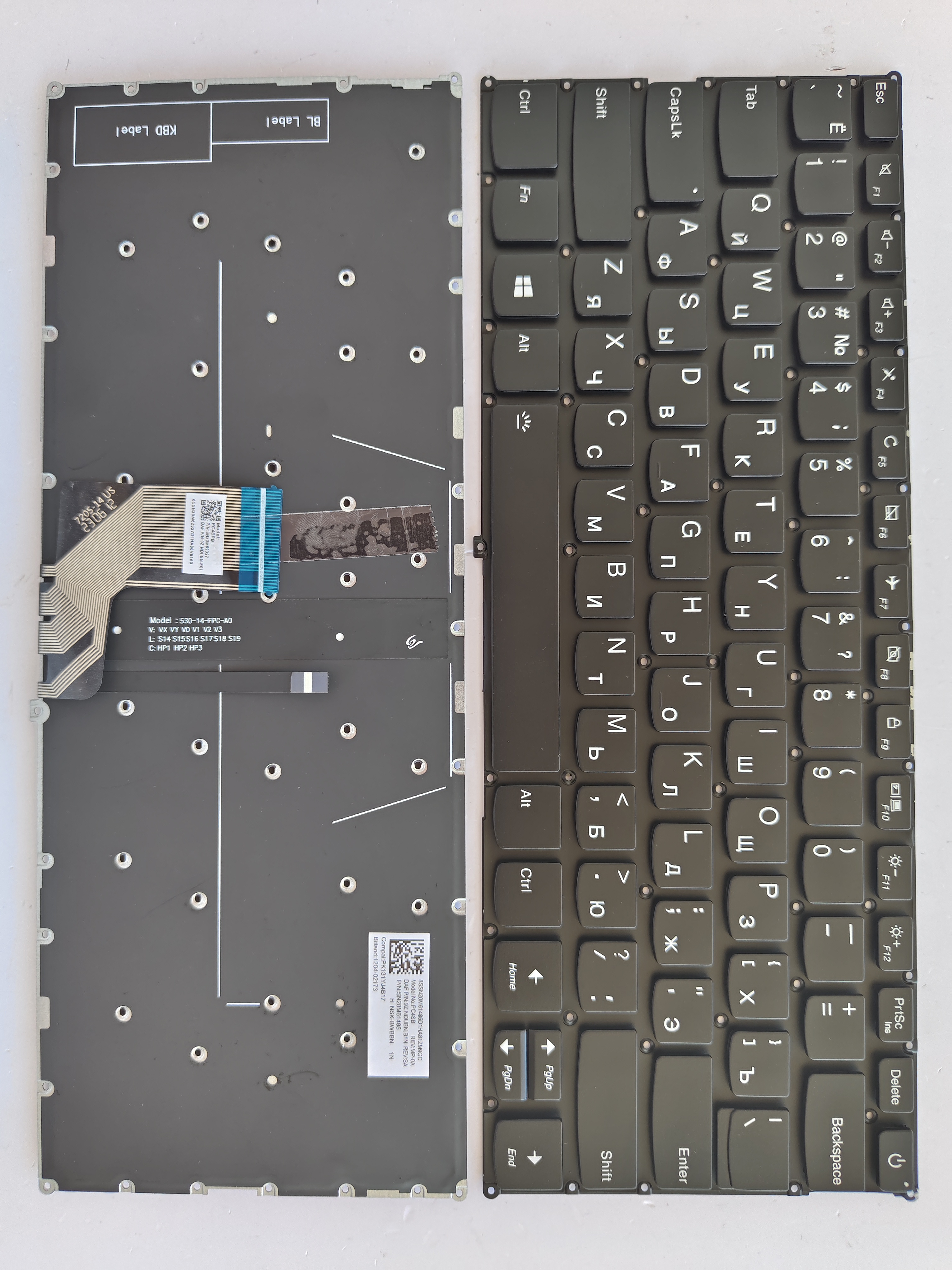 Picture of New Replacement Laptop Keyboard For LENOVO 720S-14 with switch BLACK Backlit (OEM) RU Layout